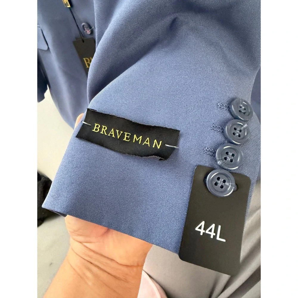 Braveman‎ Mens Slate Blue Classic Fit Suit Jacket Blazer PR02 44L New